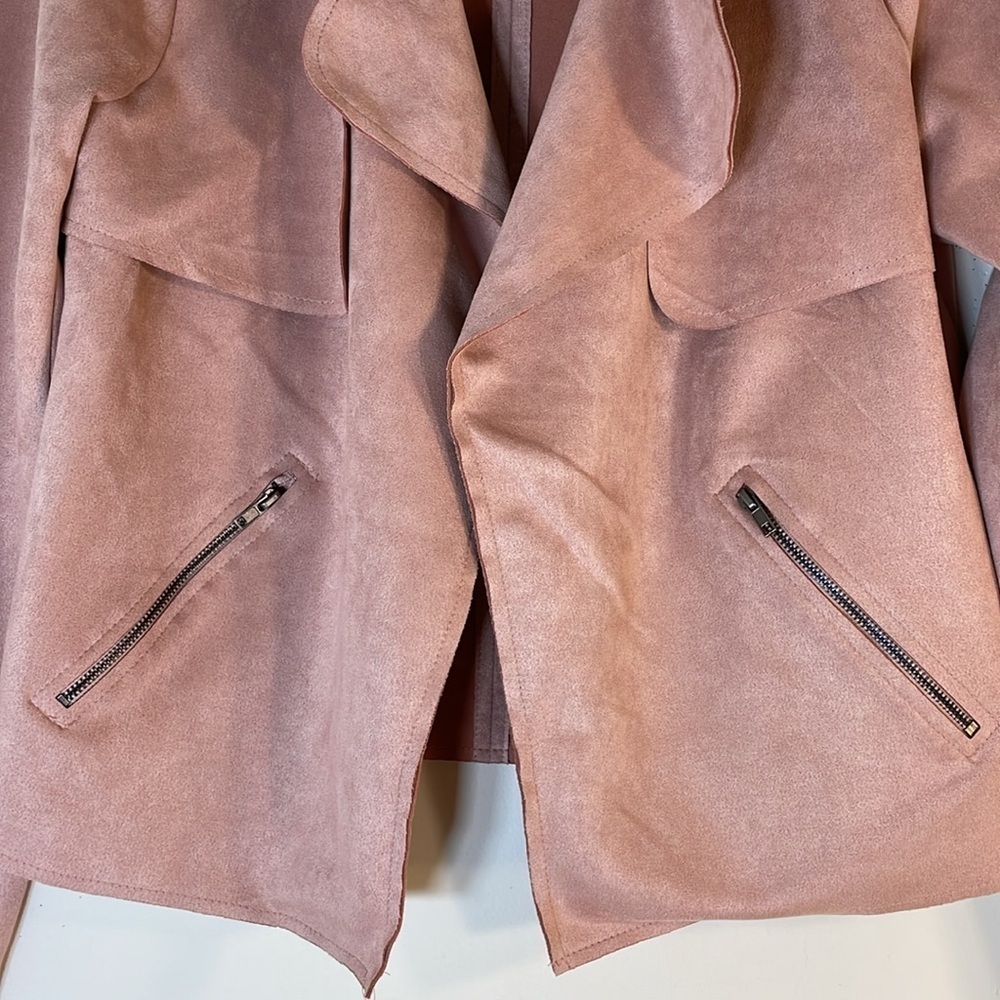🎉🎉🎉Host Pick 🎊🎊🎊NWT. Boho E & M Faux Leather Moto Jacket Soft Blush. Medium - Picture 5 of 12